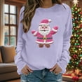 thumbnail image 4 of Christmas Shirts for Women Crop Sweatshirts Trendy Crewneck Sweatshirt Active Long Sleeve Tops White, 4 of 5