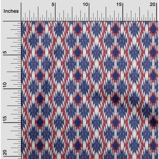 oneOone Tissu Jersey Viscose Aztec Ikat Imprimés au Mètre 60 Pouces de Large