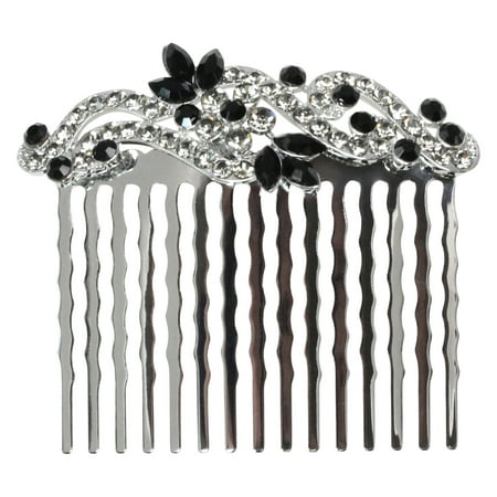 Faship Gorgeous Black Small Floral Hair Comb -