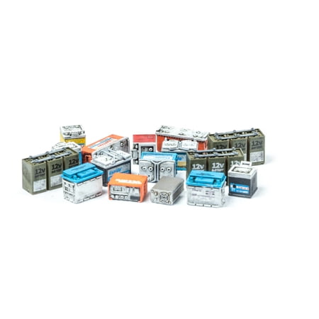 NATEFEMIN 1/35 Scale Realistic Model Batteries 3D Printed High Detail Scale Model Supply with Stickers 16 Pieces Included