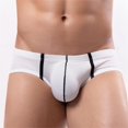 thumbnail image 4 of xiaxaixu Men’s Briefs, Elastic Low Rise Briefs Breathable Mesh Patchwork Swimming Briefs Underwear, 4 of 7