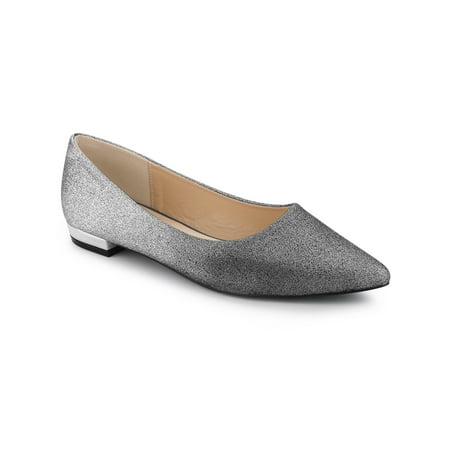 

Allegra K Women s Glitter Pointed Toe Ballet Flat Shoes