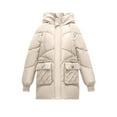 thumbnail image 3 of Lovskoo 2024 Womens Winter Coats Quilted Jacket Long Sleeve Cotton Padded Jacket with Hood Thick Fleece Warm Outerwear Coat White, 3 of 8