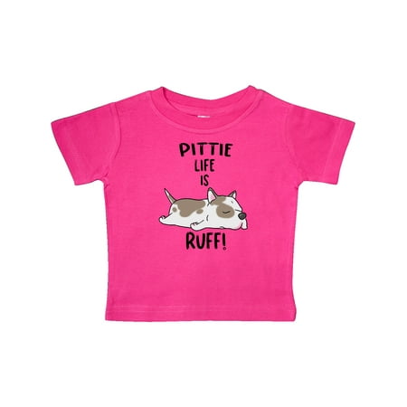 

Inktastic Pittie Life is Ruff! Spotted Pit Bull Gift Baby Boy or Baby Girl T-Shirt