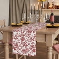 thumbnail image 2 of Farmhouse Red Short Table Runner 36 Inches Long,Vintage Flower Leaf Botanical Plant Cotton Linen Table Runners Dresser Scarves,Tabletop Scarf Furniture Cover for Home Dinner Party Decor 13"x36", 2 of 8