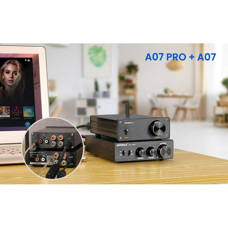 AIYIMA A07 PRO Bluetooth 5.2 Power Home Audio Amplifier 300Wx2