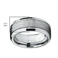 thumbnail image 4 of Metal Masters Tungsten Carbide Mens Brushed Center Wedding Band Ring Comfort-Fit 8mm, 4 of 7