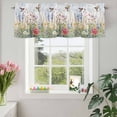 thumbnail image 3 of Valances for Windows Watercolor Daisy Flowers Birds Rod Pocket Short Curtain for Bathroom Living Room Bedroom Retro Pastoral Scenery 1 Panel 42x12in, 3 of 9