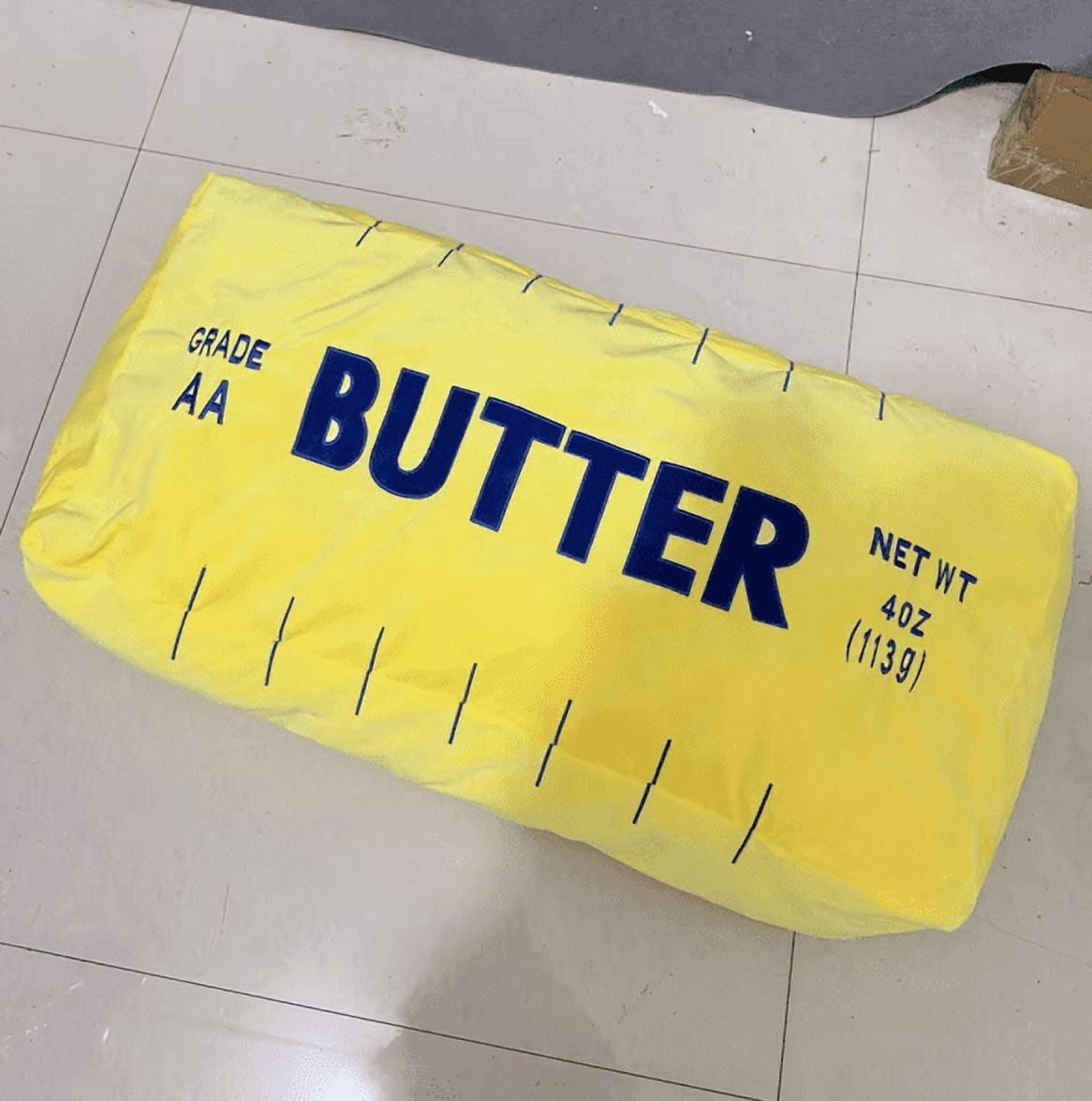Giant Butter Block Plush Pillow 31.5" Novelty Food Cushion With Realistic Print For Valentine'S Day & Home Decor(Yellow-31.5X15.75In)#4614