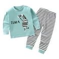 thumbnail image 4 of Kids & Toddler Girls Boys Pajamas Pjs Set Cotton Sleepwear,checked 6-12 Months 12-24 Months 2t 3t 4t 5t 6t 7t 8t 9t Children Sky Blue 12-18 Months, 4 of 4