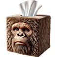 thumbnail image 2 of Xihbxyly Caja de Pañuelos Bigfoot, Diseño Divertido de Felpa, Decoración Original para El Hogar y La Oficina, Versátil para El Coche, La Cocina y El Baño, Accesorio Único para Cualquier Espacio., 2 of 2