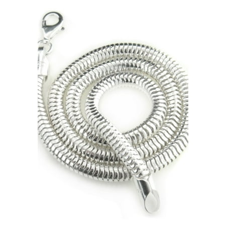 chain snake necklace thick silver 5mm sterling
