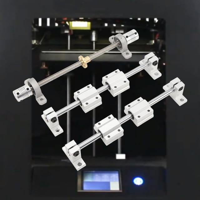 T8x8 Linear Motion Rail Shaft Slide Guiding, Linear Motion Guiding Rod Shaft Supports SC8UU Sliding Bearing Block, Flexible Shaft Coupling for 3D Printer, Engraving Machine,