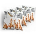 thumbnail image 5 of Ambesonne Cartoon Throw Pillow Cover 4 Pack, Kangaroos Koalas, 18", Brown Grey, 5 of 7
