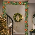 thumbnail image 3 of Goodwill Christmas Garland - 9ft Christmas Rattan Artificial Flower Vine Plants Indoor Outdoor Garden Gate Home Decorations, Christmas Garland with Pre-Lit Battery Operated(Red), 3 of 6