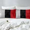 thumbnail image 3 of Erosebridal Housse de Couette Imprimé Rose Très Grand, Housse de Couette Noir Rouge Gris Très Grand, Déco Chic à Rayures Géométriques, Réversible (Sans Couette), 3 of 7