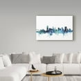 thumbnail image 3 of Trademark Fine Art 'Memphis Tennessee Blue Teal Skyline' Canvas Art by Michael Tompsett, 3 of 3