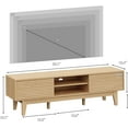 thumbnail image 2 of PUFFCAFE Fluted TV Stand for 55 60 65 Inch TV,Mid Century Modern Entertainment Center with with Storage & Sliding Doors,TV Media Console Table with Wood Feet for Living Room,Bedroom,Natural Oak, 2 of 6