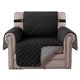 thumbnail image 1 of ¡Oferta Tainini! Funda para sillón reclinable pequeño, con ancho de asiento de hasta 63 cm, reversible, lavable y con correas elásticas ajustables para niños y mascotas (negro), 1 of 8