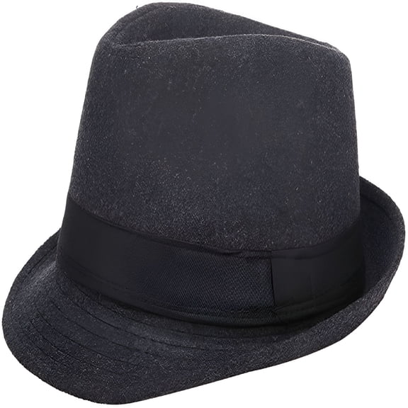 TELOLY Lattice Felt Fedora Hat Vintage Style Casual Jazz Cap for Men
