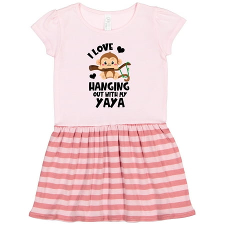 

Inktastic Monkey I Love Hanging out with My Yaya Gift Toddler Girl Dress
