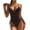Black, variant on One Piece Swimsuit for Women One-Piece Hollow Out Bikini Solid Color Swimwear Swimsuit Beachwear Set