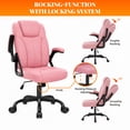 thumbnail image 4 of GASEE Leather Office Chair, Big and Tall Office Chair 400LBS Wide Seat Ergonomic Computer Desk Chair High Back Executive Leather Chair Adjustable Task Chair Lumbar Back with 1-Year Warranty, Pink, 4 of 12