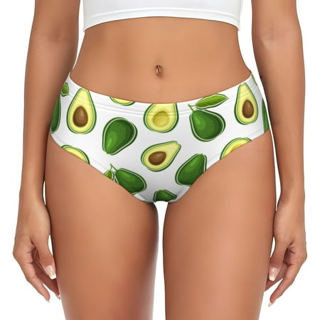 Naloa Avocado1 Women s High Waisted Cotton Underwear Soft Breathable Panties Stretch Briefs Seamless Ladies PantiesSmall