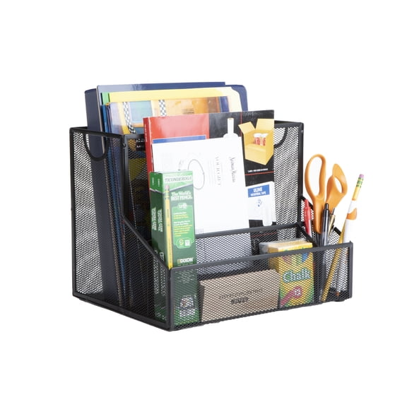Mind Reader Desktop Organizer, Vertical File Storage, Letter Size, Office, Metal, Black