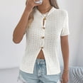 thumbnail image 6 of Vmvidoty Women's Short Sleeve Cropped Cardigan Sweaters Open Front Short Shrugs for Women White S, 6 of 8