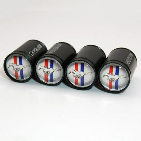 Tire Valve Stem Covers - Black Car Wheels Tire Tyre Air Valve Caps Stem Dust Cover Mustang Emblem Gift