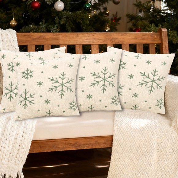 Herunwer Christmas Pillow Cover Decorations Winter Pillow Case Decor for Home Sofa Couch