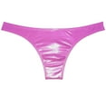 thumbnail image 2 of Botmois Men Cheeky Briefs Underwear Low-rise 1/2 Hip Booty Panties Gloss Slip Bikini Briefs Pink L, 2 of 3