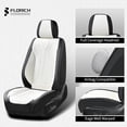 thumbnail image 5 of FLORICH Front Pair Car Seat Covers, Premium Faux Leather Seat Protectors, Breathable Material Cushions Universal Fit for Most Cars, Black & Withe, 5 of 9