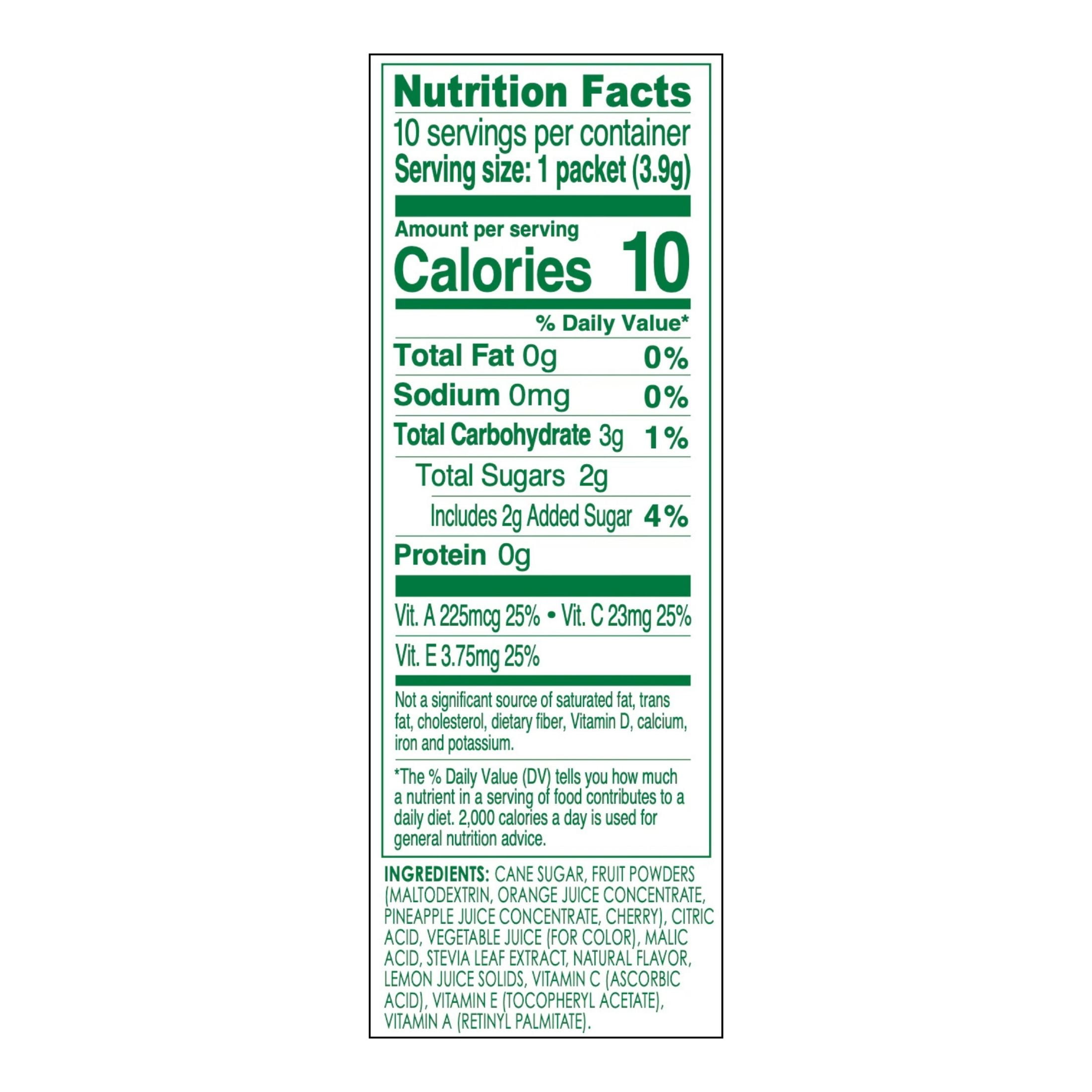 (12 pack) True Lemon Kids Fruit Punch Powdered Drink Mix, Low Sugar, No Artificial Sweeteners, 10 Count Box