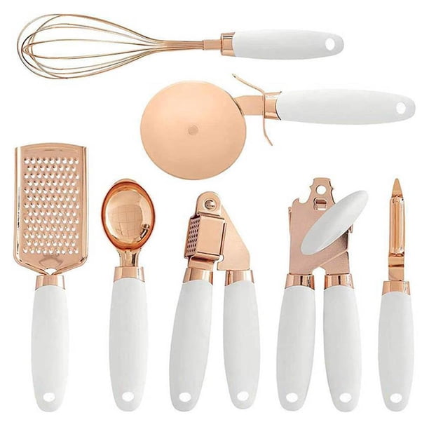 Utensilios De Cocina Multifunción Recubiertos De Cobre Mango Suave Utensilios De Acero Inoxidable Prensa De Ajo 7 Piezas Monstrate HA023821-00