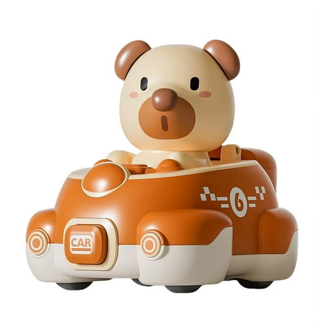 Inertia Sliding Toy Car Cartoon Animal Shape with Candy Storage Hole Fun Educational Promotes Imagination Hand-Eye Coordination Baby Car Toy Kids Birthday Gift