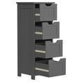 thumbnail image 4 of ZENY Bathroom Floor Cabinet Attractive Wooden Side Storage Organizer with 4 Drawers, Gray, 4 of 6