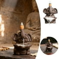 thumbnail image 1 of Ceramic Elephant Backflow Incense Burner Aromatherapy Ornament For Home Meditation Relaxation Desktop Piece, 1 of 6