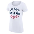 thumbnail image 2 of Women's G-III 4Her by Carl Banks White Atlanta Braves Super-Slim Fit Lightweight City Graphic T-Shirt, 2 of 5