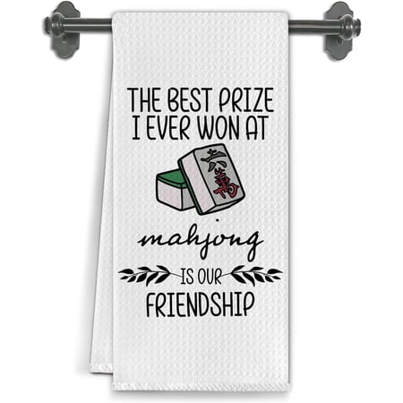 KKFEN-Mahjong Friendship Kitchen Towels Mahjong Gifts for Women Dish Tea Towels for Kitchen Decor Gifts for Mah Jong Players Lovers Decorative Hand Towels for Bathroom 16x24 Inch
