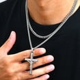 thumbnail image 2 of VNOX 2 Pcs Crucifix Cross Necklace for Men, Layered Stainless Steel Pendant Rope Chain, Silver Crucifix Necklace, Jesus Cross Necklaces Religious Gifts for Men, 2 of 7