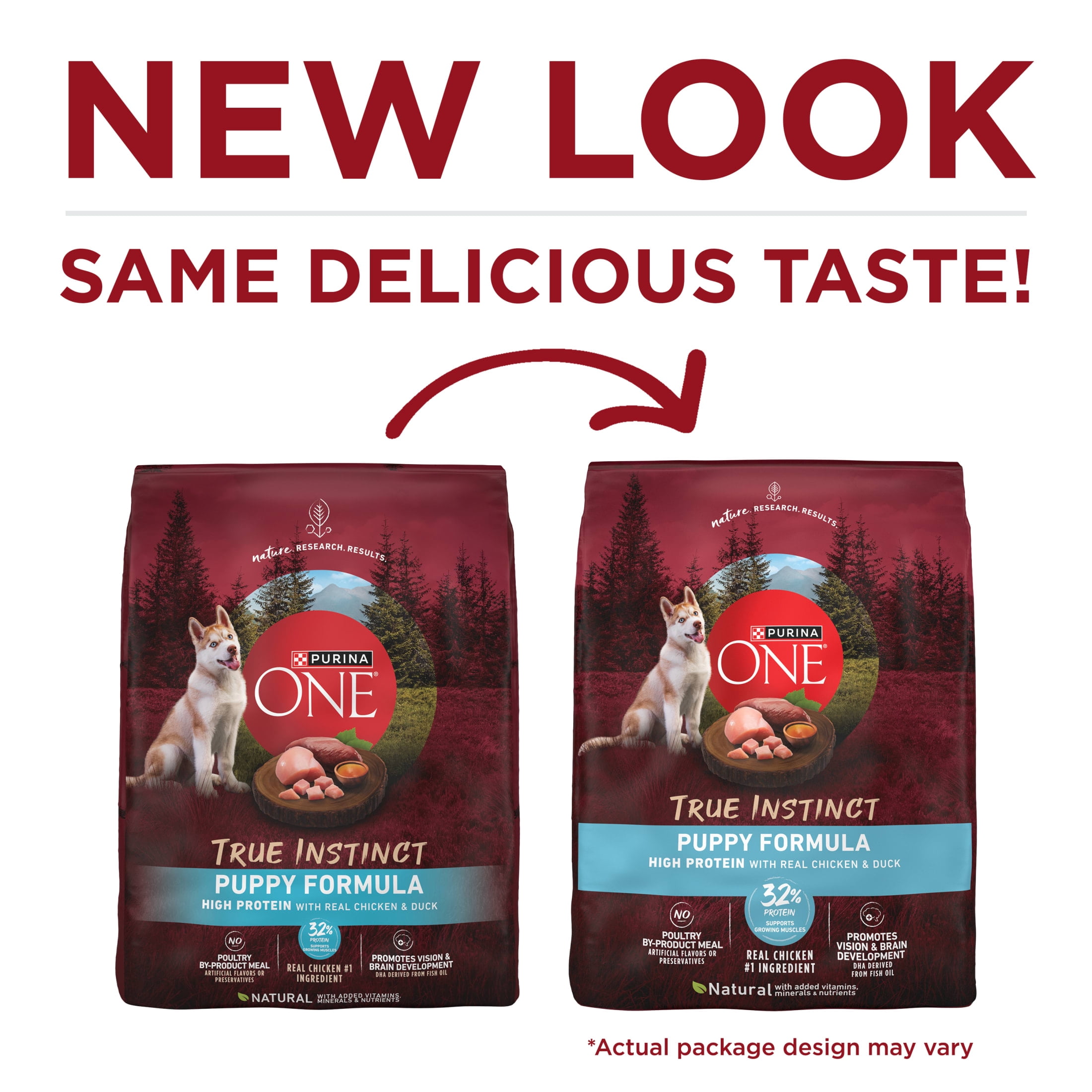 Purina ONE True Instinct with Real Chicken and Duck High Protein Dry Puppy Food Formula Natural with Added Vitamins, Minerals and Nutrients, 15 lb. Bag