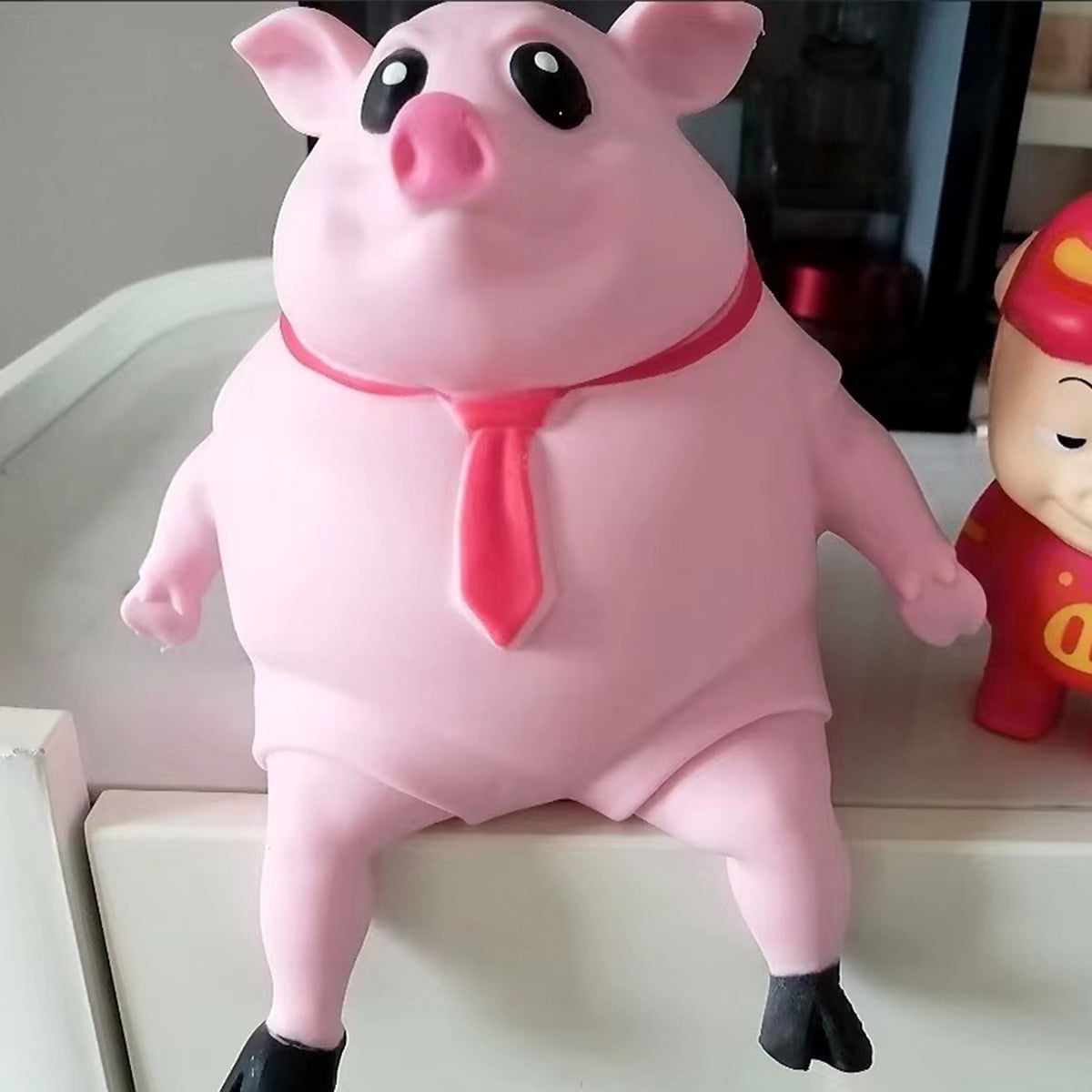 HYCSC Squishy Pig Toys - Pink Pig Squishy Toy for Kids Adults, Novelty Pig Squeeze Toys, Funny Tiktok Pig Sensory Stress Toy for Decompress and Anxiety Relief Women Men Kids (Big)