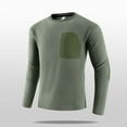 thumbnail image 4 of JUSLIO Zipper Long Sleeve T Shirts for Men Warm Fleece Sweatshirts with Pockets Long sleeve Round Neck Sweatshirts Army Green L, 4 of 9