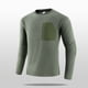 thumbnail image 4 of Blusas y camisas de manga larga con cuello redondo para hombre, estilo casual, a la moda, de color liso, para correr, fitness, con cremallera elástica alta, bolsillo, manga larga, cuello redondo, para, 4 of 9