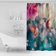 thumbnail image 4 of Extra Long Shower Curtain 72x96 Inch, Floral Birds Shower Curtain Waterproof Bathroom Decor Spring Pink Flower Petals Animal Gradual Fabric Bath Curtain Set Accessories with Hooks, 4 of 6