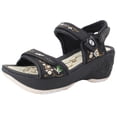 thumbnail image 1 of GP Wedge Platform Snap Lock Sandals for Women: 8698 Black Beige, EU35 (US Size 4 - 4.5), 1 of 8