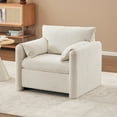 thumbnail image 3 of Newboti Furniture Fixed-Modern Sofa Chair, Elegant Single Sofa Chair with Soft Chenille Cushion for Living Room, Bedroom and Office, Ivory White 44269, 3 of 16