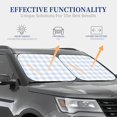 thumbnail image 2 of Lsque Blue Checkboard 2 PCS Windshield Sun Shade | CarFoldable Window Covers | Car Accessories Reflect UV for Universal Cars SUV Truck | Medium, 2 of 7